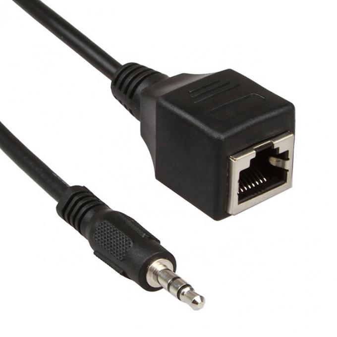 3.5mm Stereo Audio Jack zu RJ45 Female Socket Ethernet Extender Kabel 3