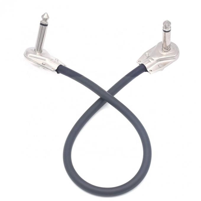 1/4 6,35mm Silber Gold Richtig Winkel Mono TS Audio Jack Instrument Gitarren Patch Kabel 2