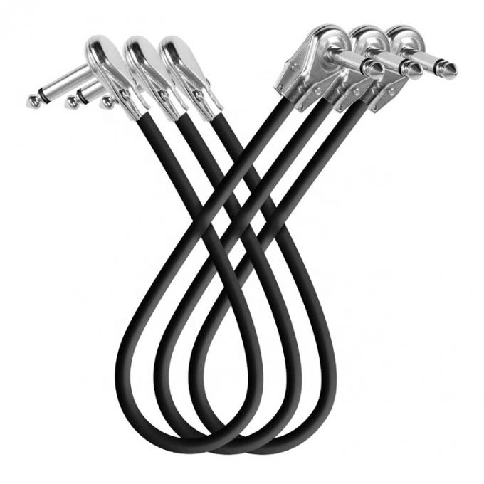 1/4 6,35mm Silber Gold Richtig Winkel Mono TS Audio Jack Instrument Gitarren Patch Kabel 4