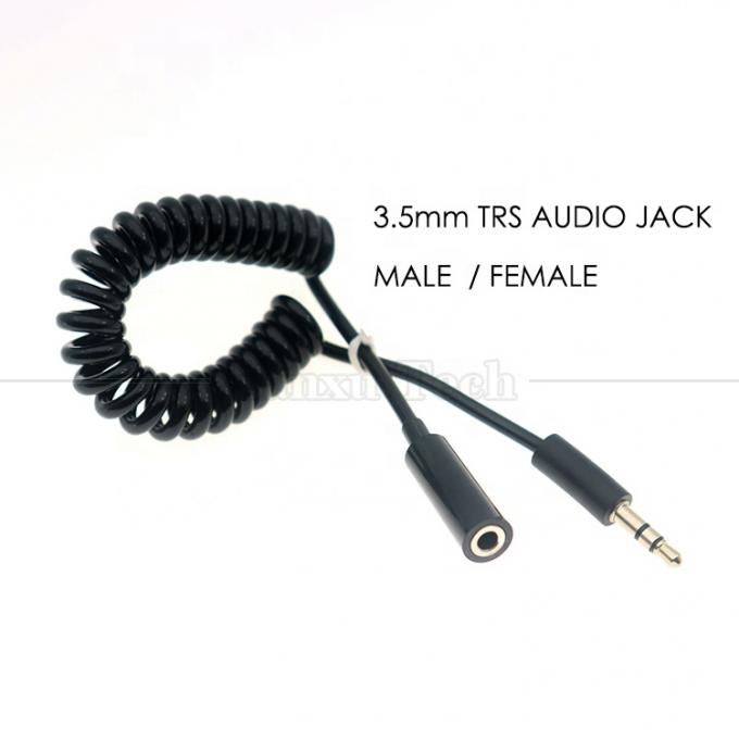 Spring Sprial Coiled Männlich auf weiblich 3,5 mm Jack Aux Stereo Audio Erweiterungskabel für Lautsprecher Kopfhörer 0