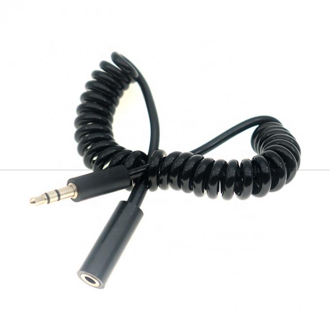 Spring Sprial Coiled Männlich auf weiblich 3,5 mm Jack Aux Stereo Audio Erweiterungskabel für Lautsprecher Kopfhörer 2