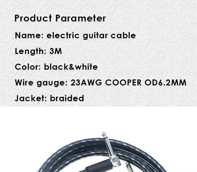 L-Form 90 Grad Rechtswinkel bis gerade langlebige Geflechtete Jacke 6,35mm Ts Jack Instrument Elektro-Gitarren-Patch Audio-Kabel 0