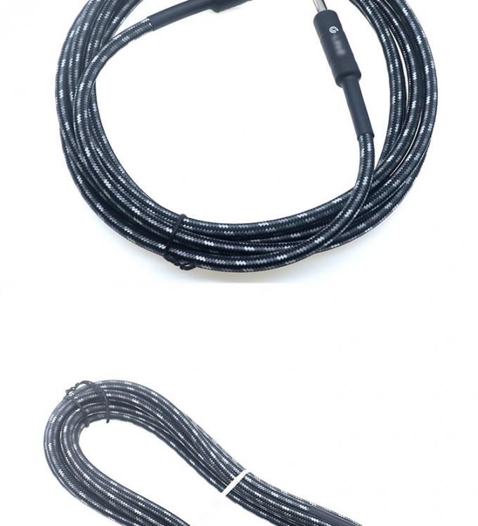 L-Form 90 Grad Rechtswinkel bis gerade langlebige Geflechtete Jacke 6,35mm Ts Jack Instrument Elektro-Gitarren-Patch Audio-Kabel 1
