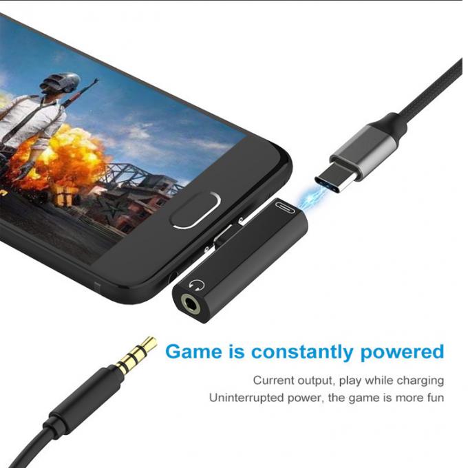2 in 1 USB Typ C bis 3,5 mm Jack PD Ladekopfhörer Audio Adapter 7