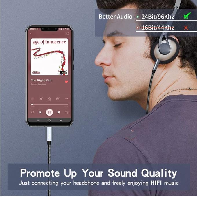 DAC USB Typ C auf 3,5 mm Audio Jack Männliches Kabel AUX Kopfhörer Dongle Adapter für Pixel Google 3