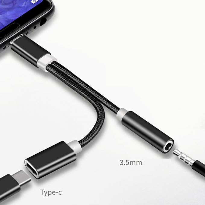 2 in 1 Typ C bis 3,5 mm Ladegerät Kopfhörer Audio Jack USB C Kabel Portable Typ-C bis 3,5 mm Stecker Adapter für Mobiltelefon 3