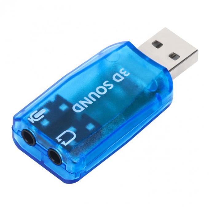 Plug and Play 5.1 externes 3D-Mikrofon Stereo Studio Audio USB-Schnittstelle Soundkartenadapter mit 3,5 mm Kopfhörer 2
