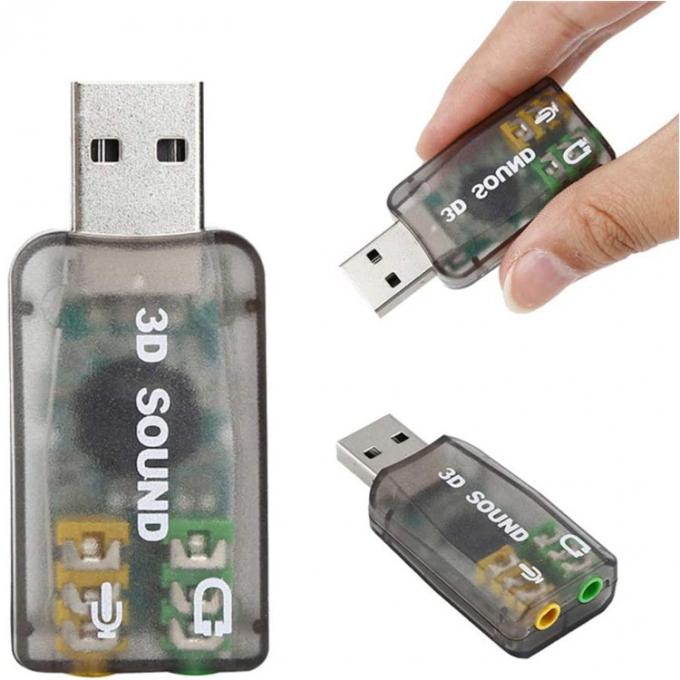 Plug and Play 5.1 externes 3D-Mikrofon Stereo Studio Audio USB-Schnittstelle Soundkartenadapter mit 3,5 mm Kopfhörer 5