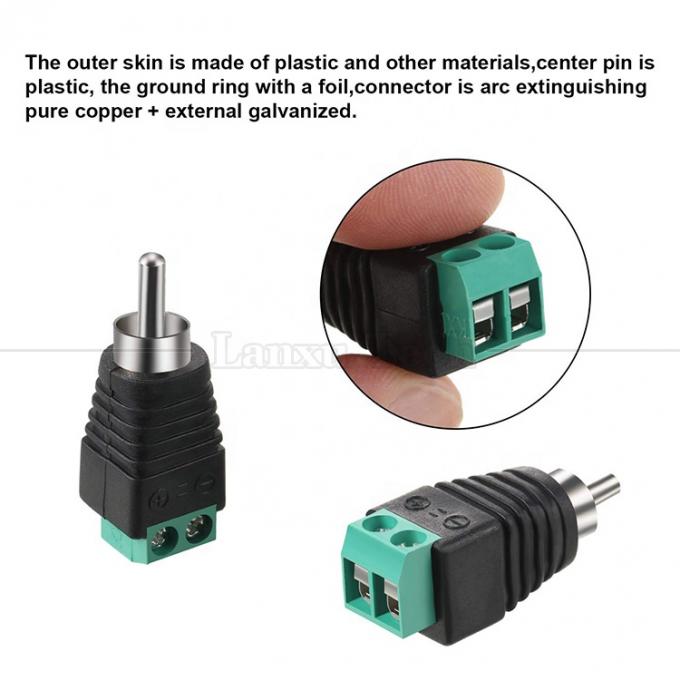 RCA weiblich männlich zum Schraubterminal AV Phono solderless Plug Wire Connector Converter Audio Adapter 1