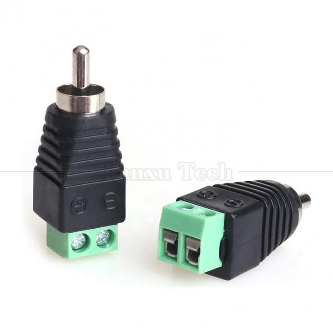 RCA weiblich männlich zum Schraubterminal AV Phono solderless Plug Wire Connector Converter Audio Adapter 2