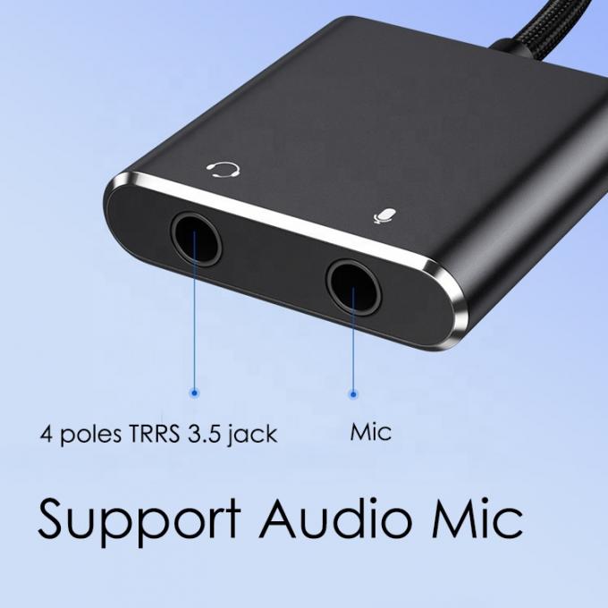 Plug and Play Audio-Mikrofon Studio-Headset USB externer Soundkartenadapter für Laptop 1