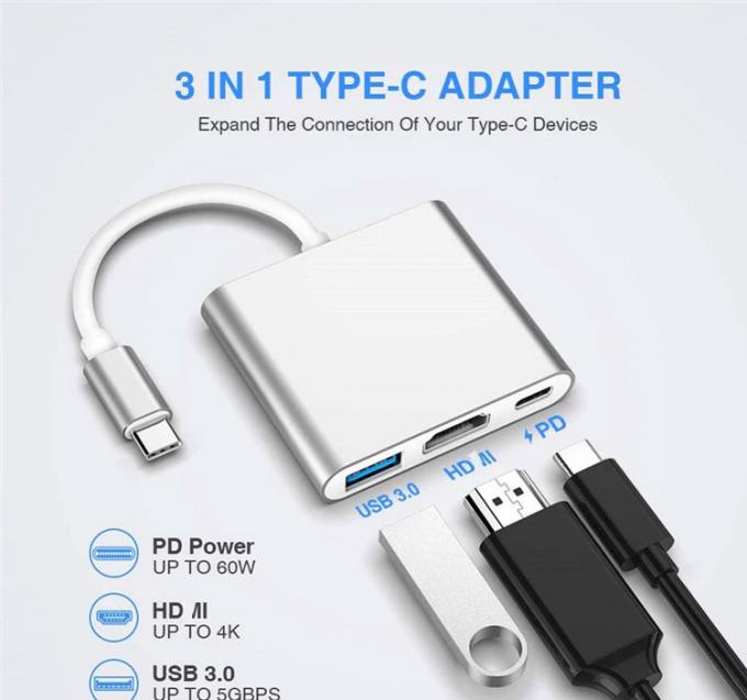 3 in 1 PD Ladevorrichtung 4K 1080P USB Typ C OTG Docking Station Hub Adapter 0