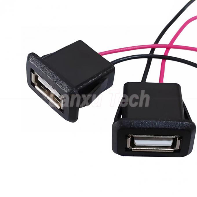 Wasserdichtes USB Typ A Weibliche Steckdose Montage 2-Pin-Drahtkabel für LED-Lampenspielzeug 2