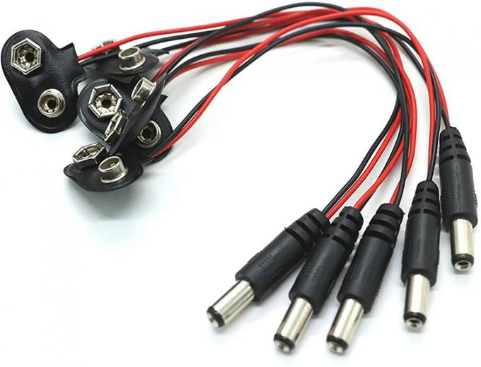 9V Batterie-Snap-Clip-Anschluss zu Gleichstrom-Mann 5,5x2,1 mm Fass-Jack-Stromkabel für Batteriehalter 5