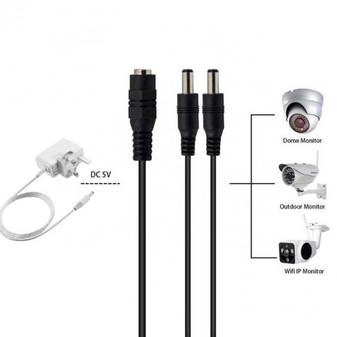 1 bis 2 Wege 1 weiblich bis 2 männlich 5,5x2,1 mm Gleichspannungssplitterkabel für CCTV-Kamera Led-Streifen 6