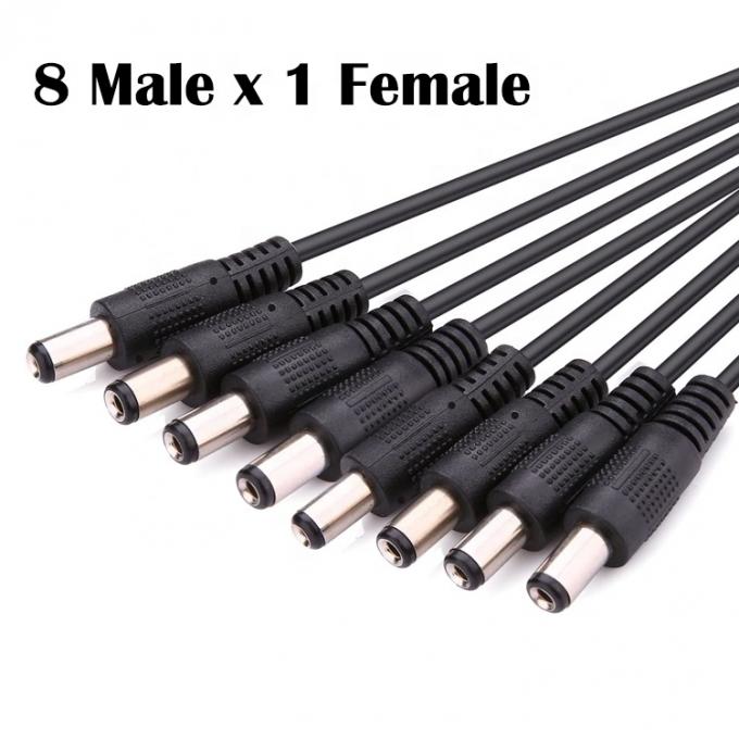 1 bis 8 Wege 1 Weiblich bis 8 Männlich 5,5x2,1 mm Gleichspannungs-Splitterkabel für CCTV-Kamera LED-Band 2