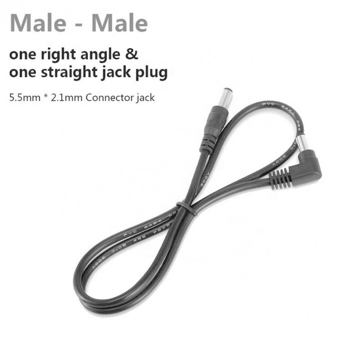 90 Grad rechten Winkel von männlich auf gerade männlich 5,5x2,1 mm Fass Jack DC Stromverlängerungskabel 3