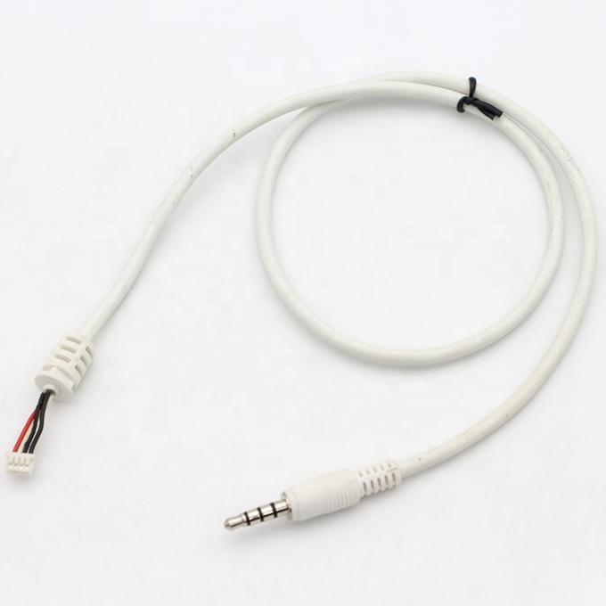 Benutzerdefiniertes weißes 3,5 mm TRRS Audio DC Jack zu JST 2,0 mm 2,54 mm Pitch Connector Assembly Kabel 0