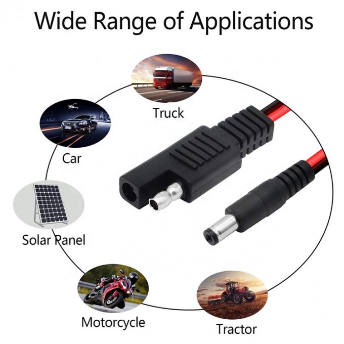 14AWG Gleichstromstecker 5,5x2,1 mm Männlich bis SAE 2 Pins Steckverbinder Verlängerungskabel für Automotive RV Solar Panel 4
