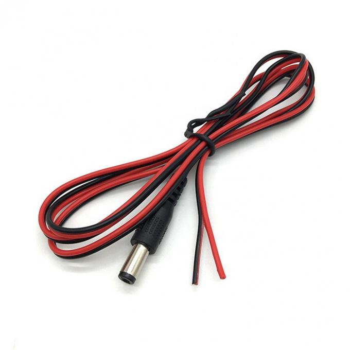 Rot Schwarz DC Männlich 5,5x2,1mm Fass Jack bis entblößtes offenes Bar End Zinndrahtkabel 4