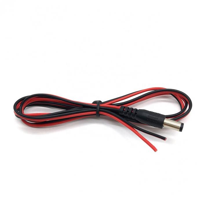 Rot Schwarz DC Männlich 5,5x2,1mm Fass Jack bis entblößtes offenes Bar End Zinndrahtkabel 5