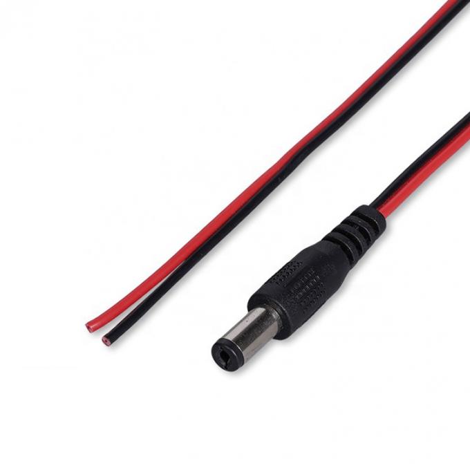 Rot Schwarz DC Männlich 5,5x2,1mm Fass Jack bis entblößtes offenes Bar End Zinndrahtkabel 3