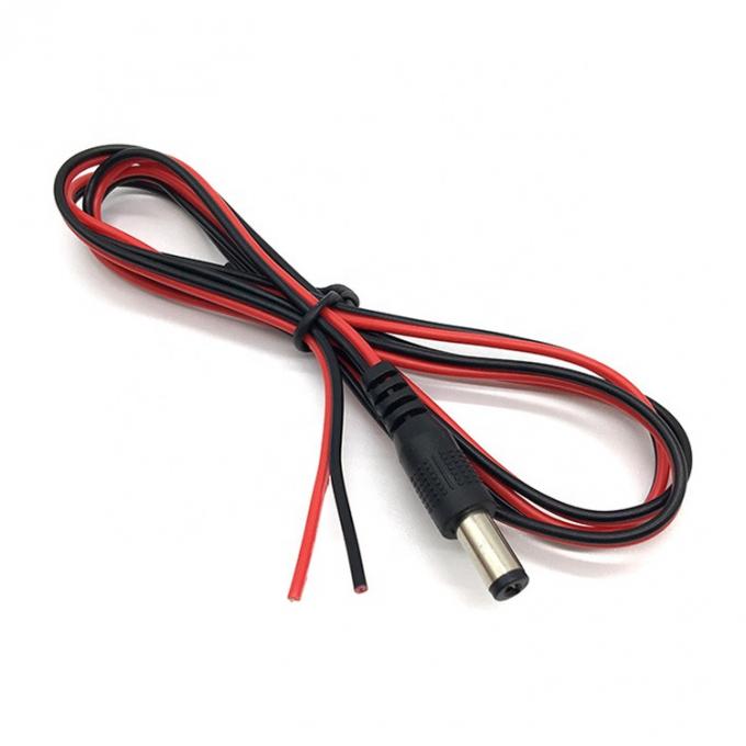 Rot Schwarz DC Männlich 5,5x2,1mm Fass Jack bis entblößtes offenes Bar End Zinndrahtkabel 2