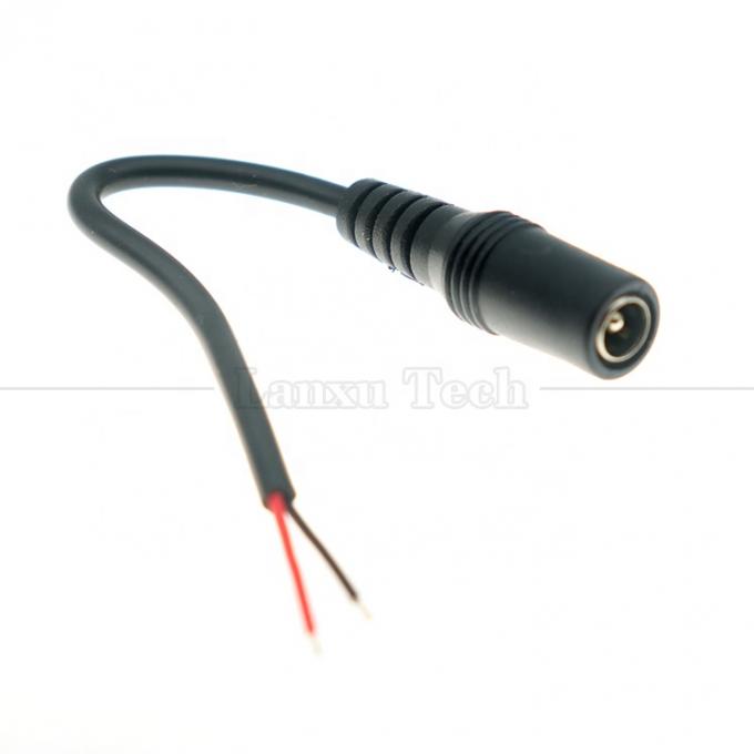angepasste DC-Frauen-Fass-Jack-Stecker 5,5x2,1mm-Anschluss zum geöffneten Tin-Pigtail-Drahtkabel für Led-Licht 2