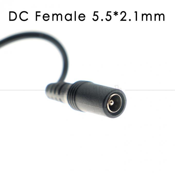 angepasste DC-Frauen-Fass-Jack-Stecker 5,5x2,1mm-Anschluss zum geöffneten Tin-Pigtail-Drahtkabel für Led-Licht 5