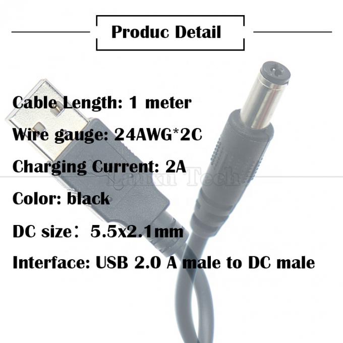 1m 3m 5m 10m 1A 2A 5A USB A Männlich auf DC 5.5x2.1mm 3.5 1.35 4.0 1.7 Fass Jack Stromladekabel für LED CCTV-Kamera 2
