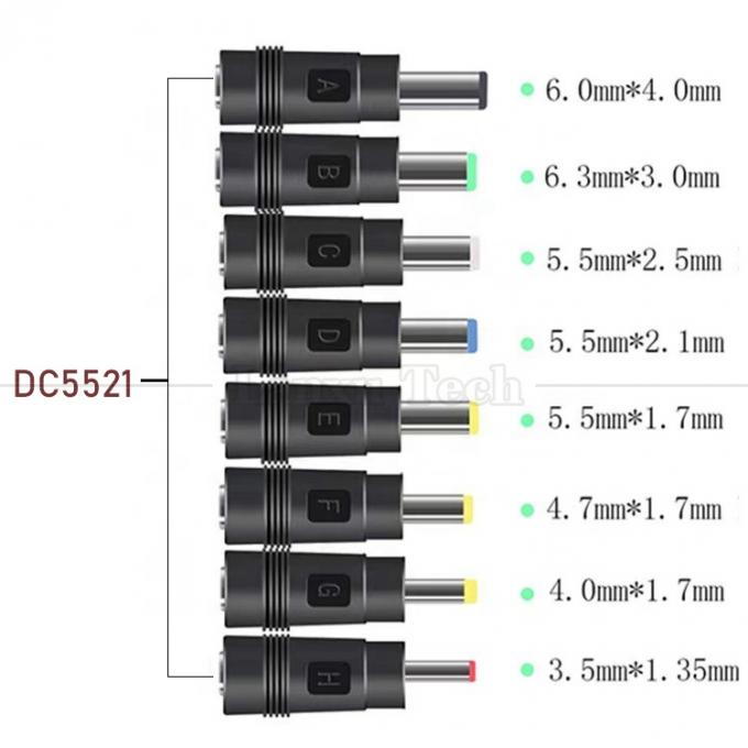 Gleichspannung weiblich 5,5x2,1 mm bis männlich 5,5x2,1 3,5x1,35 4,0x1,7 5,5x1,7 5,5x2,5 6,3x3,0 6,0x4,0 Steckverbinder-Wandler-Adapter 1