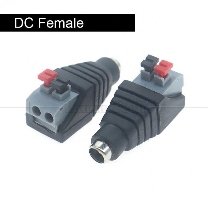 5V 12V Lötloser Druckknopf DC 5,5*2,1mm Männlicher weiblicher Fass Jack zu 2p Drähte Kabel Kabelanschluss für LED-Streifenkamera 0