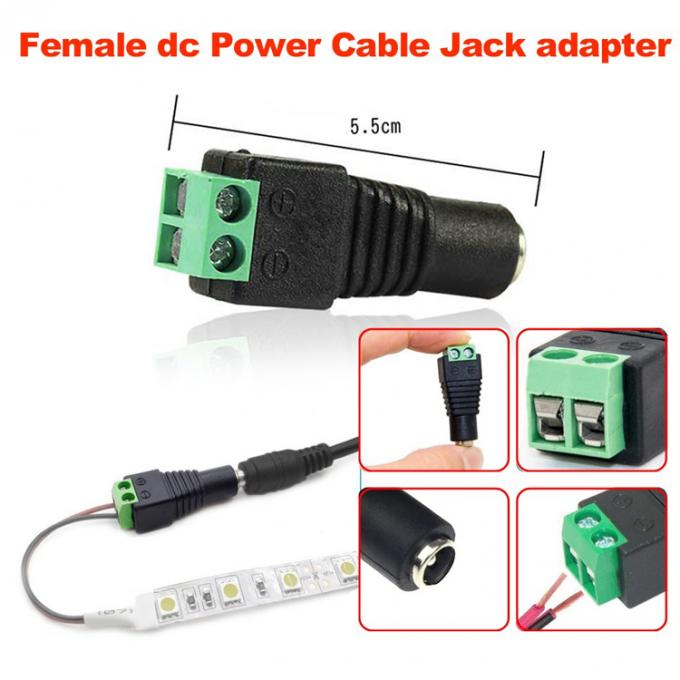 Lötlose 12v 24v 5,5x2,5mm 5,5x2,1mm weibliche Gleichstromsteckdose Steckverbinder Jack Adapter für CCTV-Kamera Led-Streifenleuchten 1