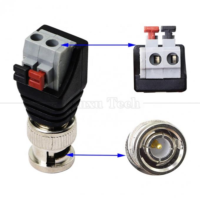 Solderless Screw Terminal 2 Pin Press Button BNC Männlicher weiblicher Steckverbinder Stromadapter für CCTV-Kamera 3