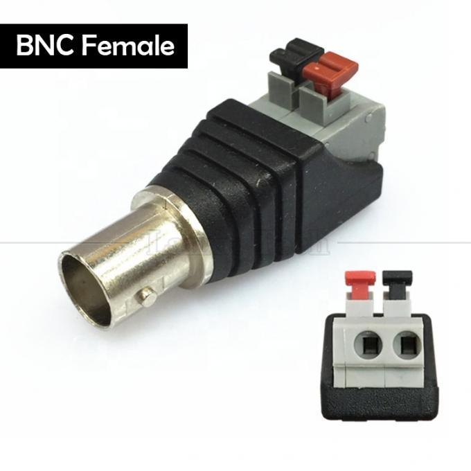 Solderless Screw Terminal 2 Pin Press Button BNC Männlicher weiblicher Steckverbinder Stromadapter für CCTV-Kamera 5