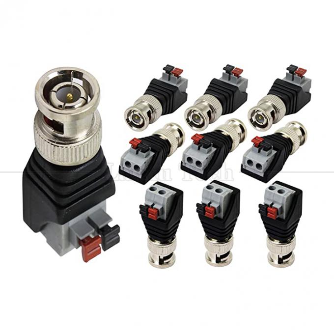 Solderless Screw Terminal 2 Pin Press Button BNC Männlicher weiblicher Steckverbinder Stromadapter für CCTV-Kamera 6