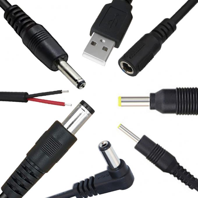 Custom 16AWG 18 20 22 24 26 28 AWG Männlich zu Männlich 5.5x2.1mm 5.5x2.5mm 3.5x1.35mm 12V Gleichspannungs-Ausleiter für CCTV 1