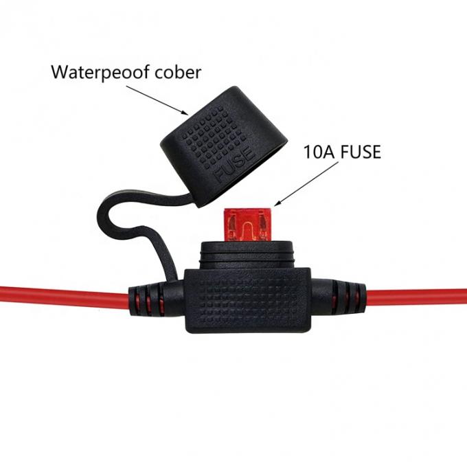 10A Sicherung DC Jack 5,5x2,1 mm zu SAE Stecker Stromverlängerungskabel für Motorrad Solarpaneel-Ladegerät 2