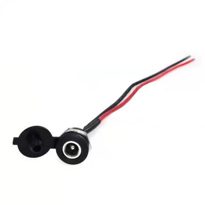 Panel Mount Drehtraht DC Steckdose weibliche Jack 5,5x2,1mm bis 2 Drähte Offene Pigtail End Kabel 2