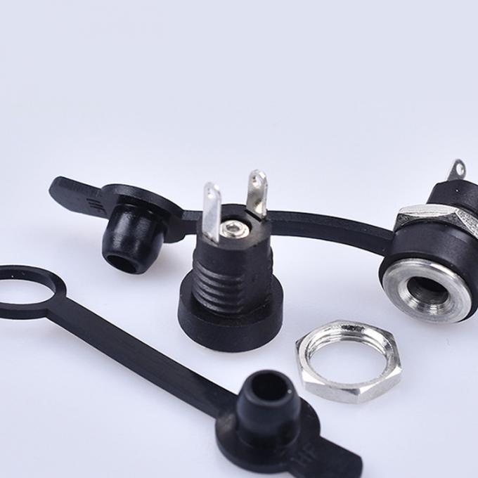 Panel Mount Drehtraht DC Steckdose weibliche Jack 5,5x2,1mm bis 2 Drähte Offene Pigtail End Kabel 4