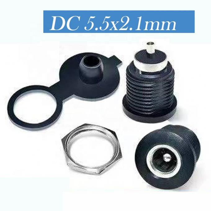 Panel Mount Drehtraht DC Steckdose weibliche Jack 5,5x2,1mm bis 2 Drähte Offene Pigtail End Kabel 6