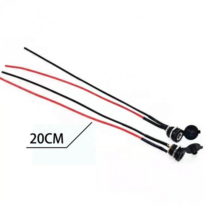 Panel Mount Drehtraht DC Steckdose weibliche Jack 5,5x2,1mm bis 2 Drähte Offene Pigtail End Kabel 7
