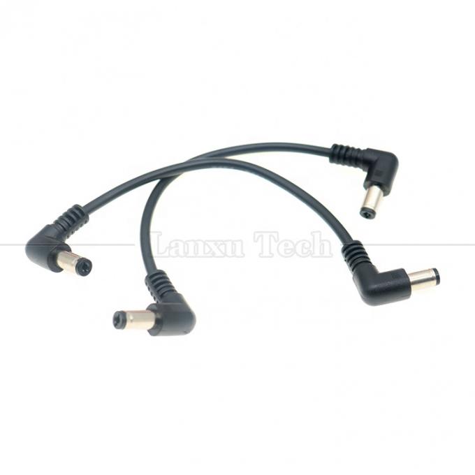 12V 24V Männlich zu Männlich Gleichspannung Winkelstecker Steckerverbindung 5.5*2.1mm Stromversorgung Verlängerung Drahtkabel 5