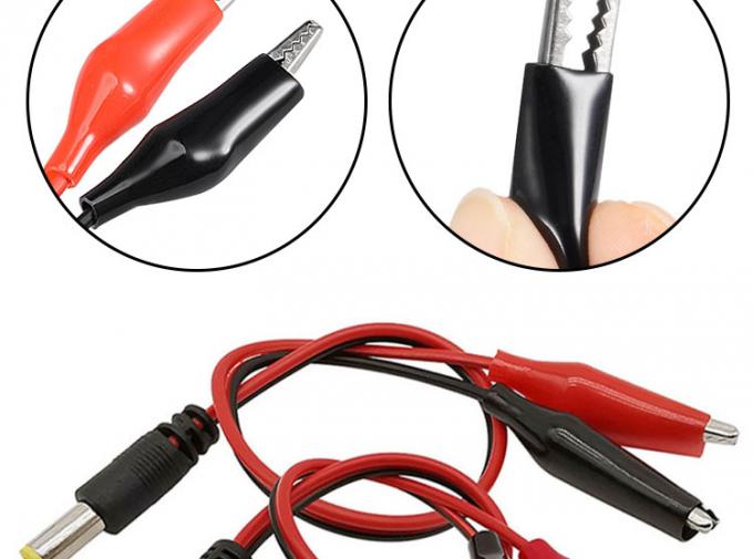 30cm Gleichspannung 5,5x2,1mm Männlich weiblich zu doppelten Alligator-Clips Stromversorgung Gleichspannungskabel 2