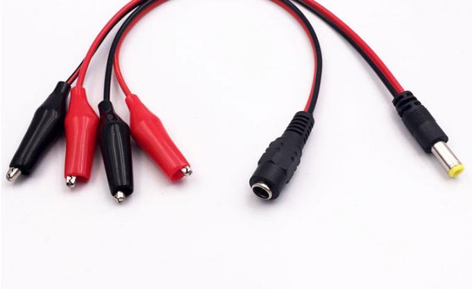 30cm Gleichspannung 5,5x2,1mm Männlich weiblich zu doppelten Alligator-Clips Stromversorgung Gleichspannungskabel 6