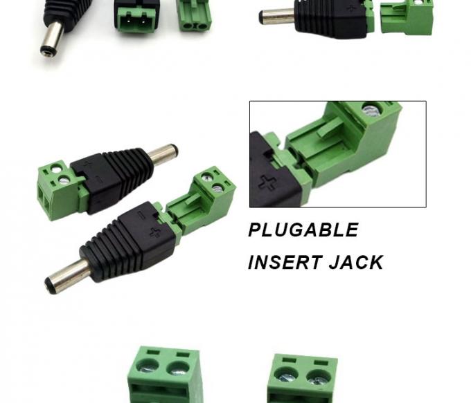 Solderless Insert Männlich weiblich 2,1 x 5,5 mm DC Jack Steckverbinder Stromanschluss Stecker Adapter für LED-Streifen CCTV-Kamera 1