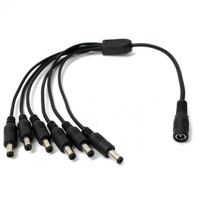 1 bis 6 Wege 1 Weiblich bis 6 Männlich 5,5x2,1 mm Gleichspannungssplitterkabel für CCTV-Kamera LED-Band 5