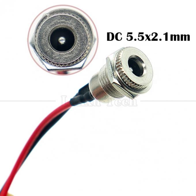 10cm 18AWG 5A Panel Mount DC 099 Weibliche Steckdose 5,5x2,1mm 2,5mm Metallgussanschluss zum Öffnen von Zinndraht 2