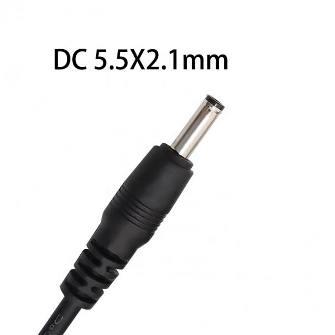 CUSTOM DC Barrel Jack Männlich 2.1X5.5mm bis Stripped Tined Wire Pigtail Bare End Kabel mit SR Grommet 3