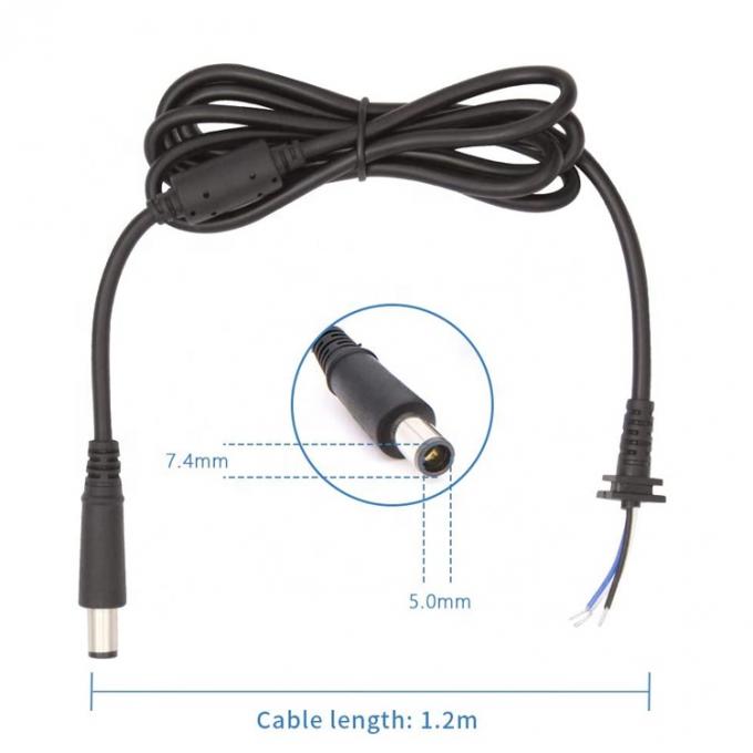 DC 7.4x5.0mm Männlicher Fass Jack zum nackten Ende Zinnige offene Pigtails Drahtverlängerungskabel für Laptop-Adapter 0